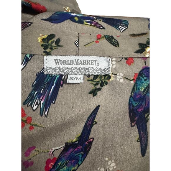 World Market Bird Print Lightweight Kimono Jacket – S/M - Picture 5 of 6